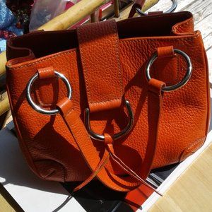 orange leather small bag